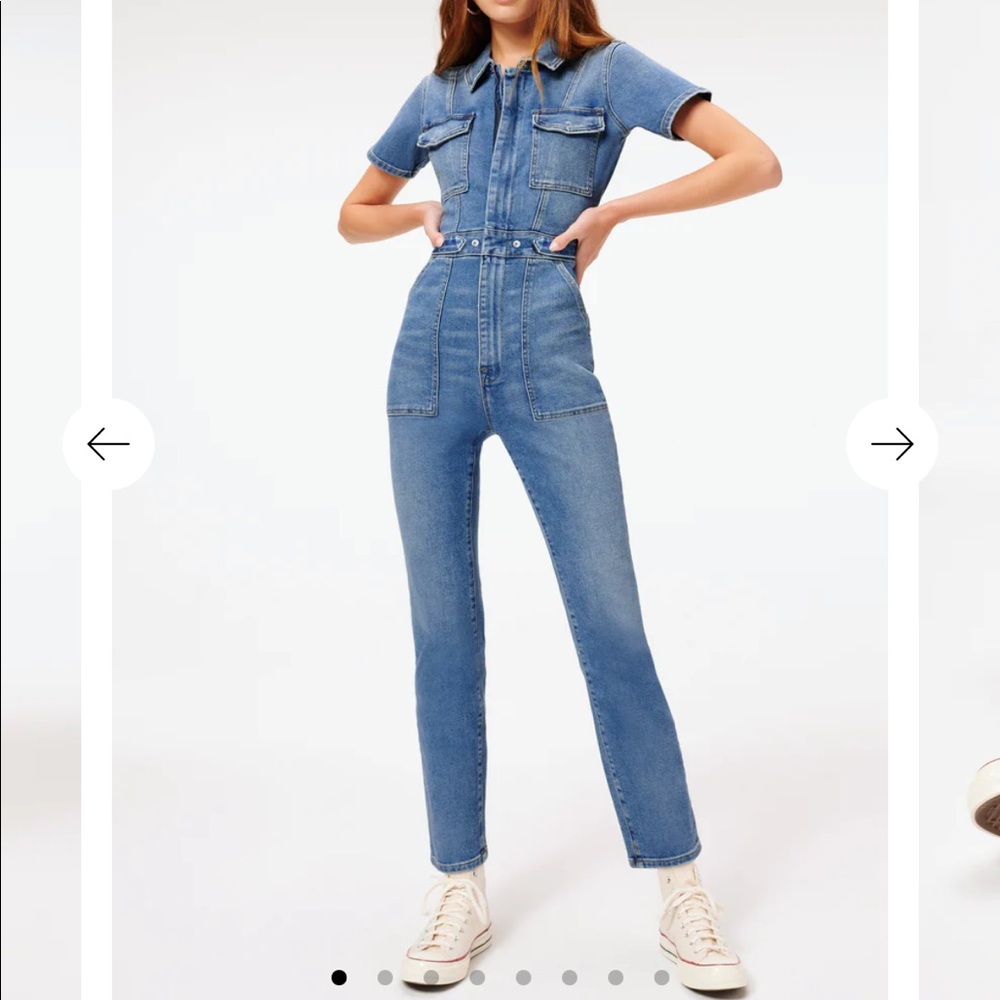 Good American Fit For Success Denim Jumpsuit Size 3/L